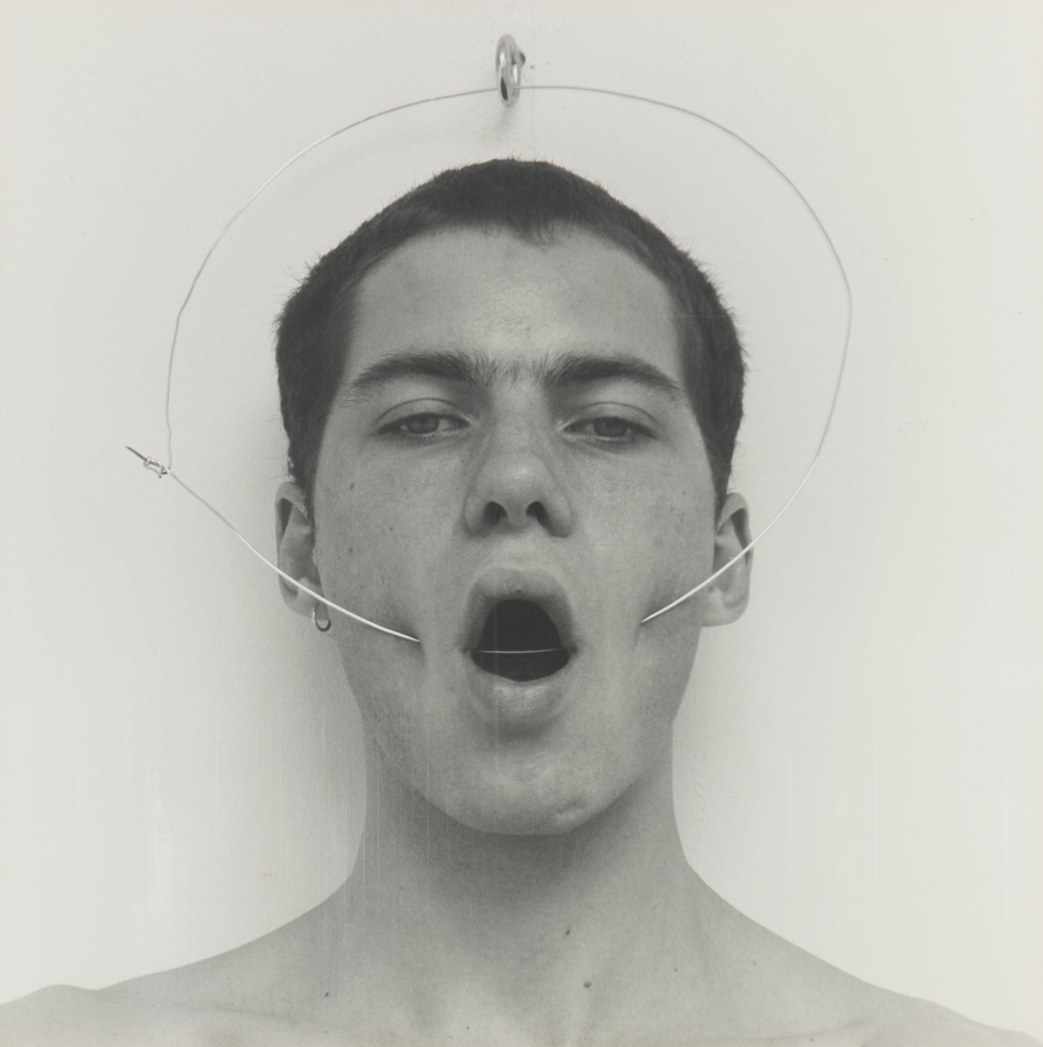Self-portrait with iron wire by Paul Blanca, 1982
