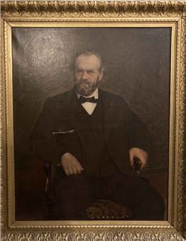 Pair of portraits - Mr and Mrs Oil on canvas. Signed - Louis Pion