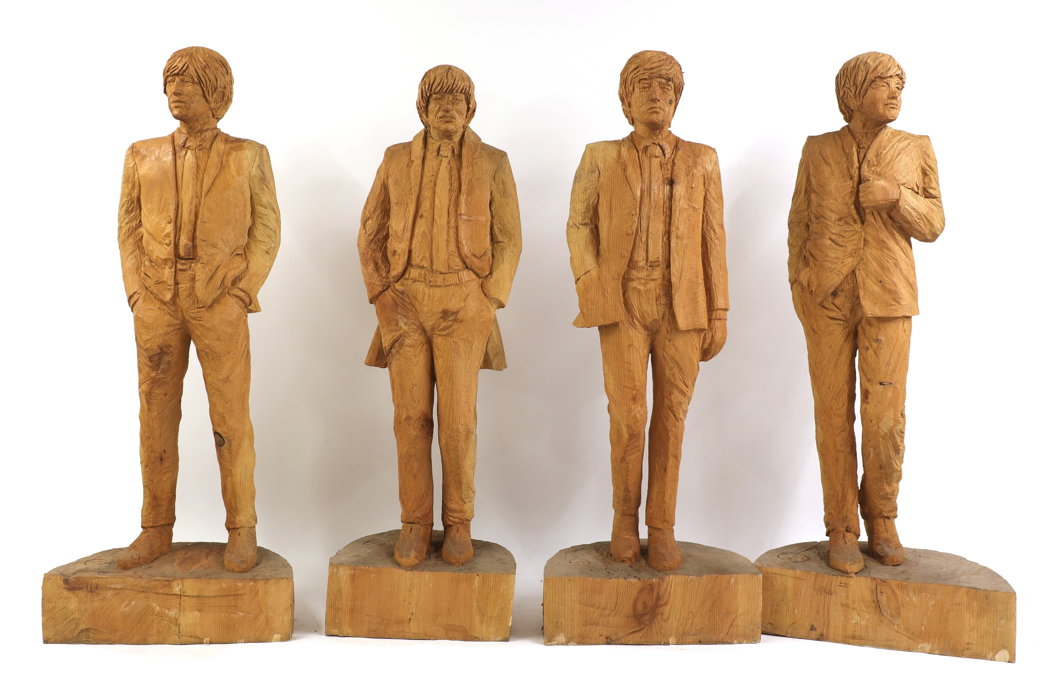 Simon O'Rourke | The Beatles 2017 a group of four life-sized chainsaw ...