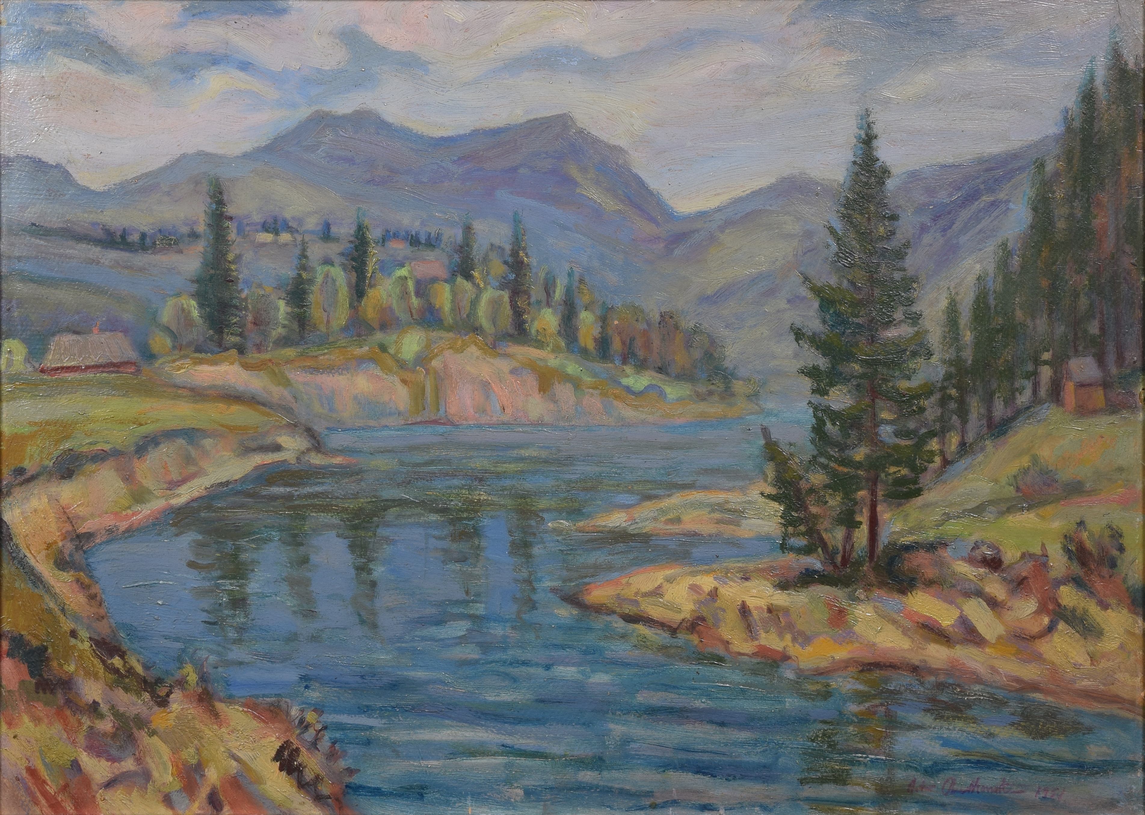 Artwork by Artur Rutkowski, Nad wodą w górach