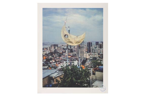 Casa Amarela, JR on the moon, Favela Moddo da Providencia, Rio de Janeiro, Brazil