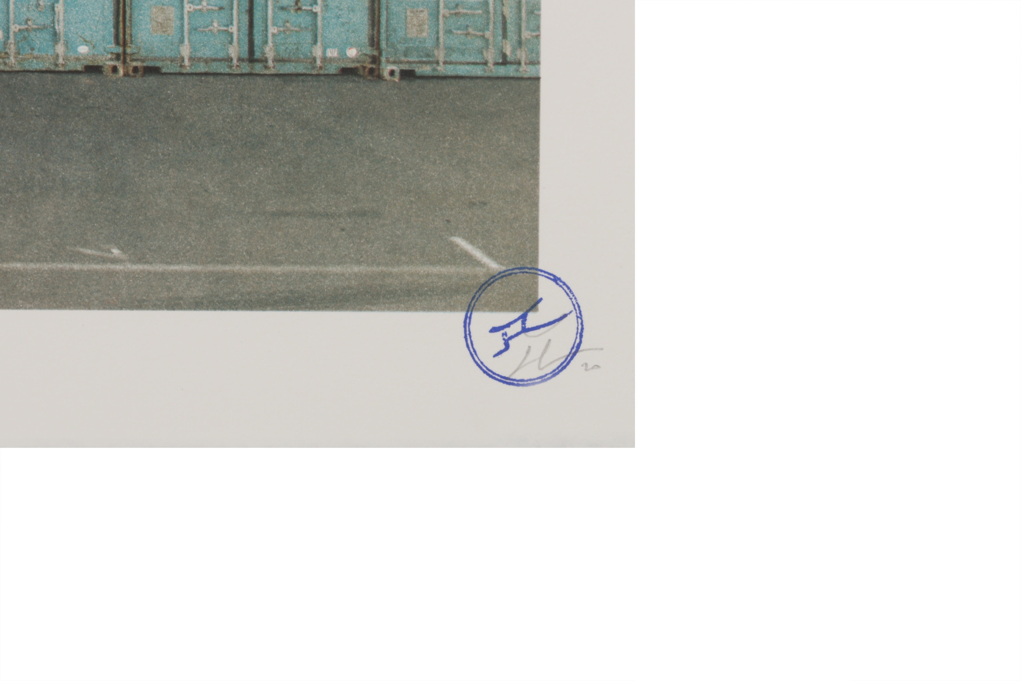 Artwork by JR, In the Container Wall, Le Havre, France, 2014, Made of lithograph in colours on 300gsm BFK Rives wove