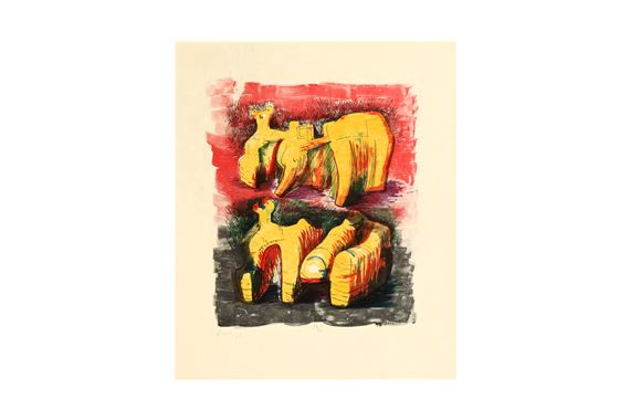 Henry Moore | Two Reclining Figures in Yellow and Red (Cramer 73) (1967 ...