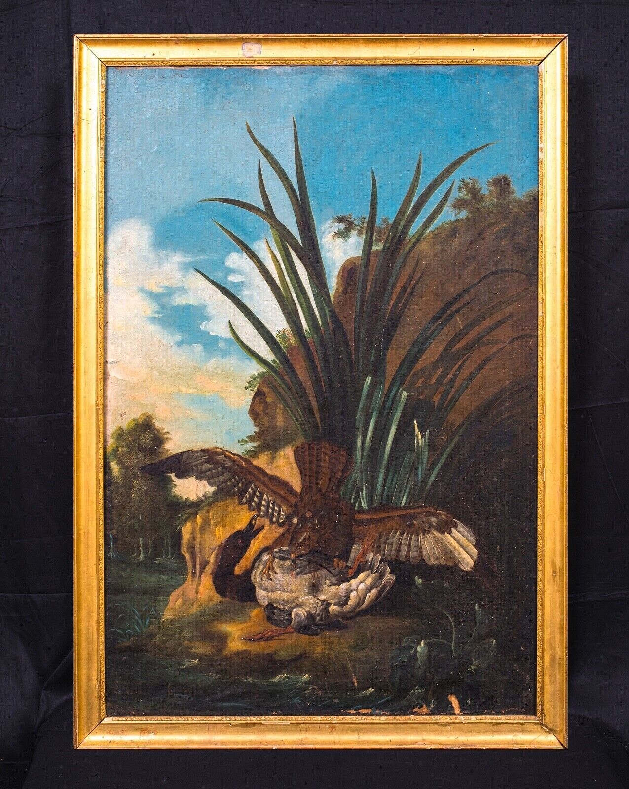 Dutch School, 17th Century SCENE OF A HAWK ATTACKING A DUCK OIL