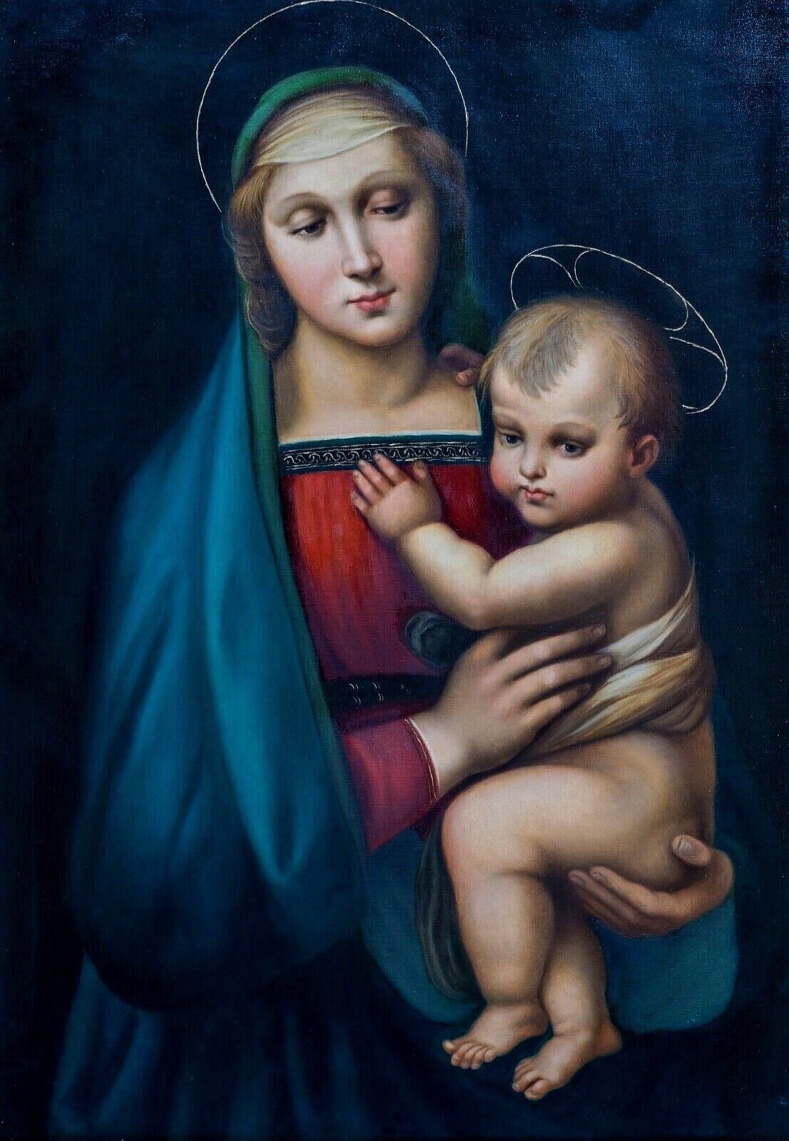 Italian School MADONNA DEL GRANDUCA OIL PAINTING (19th Century