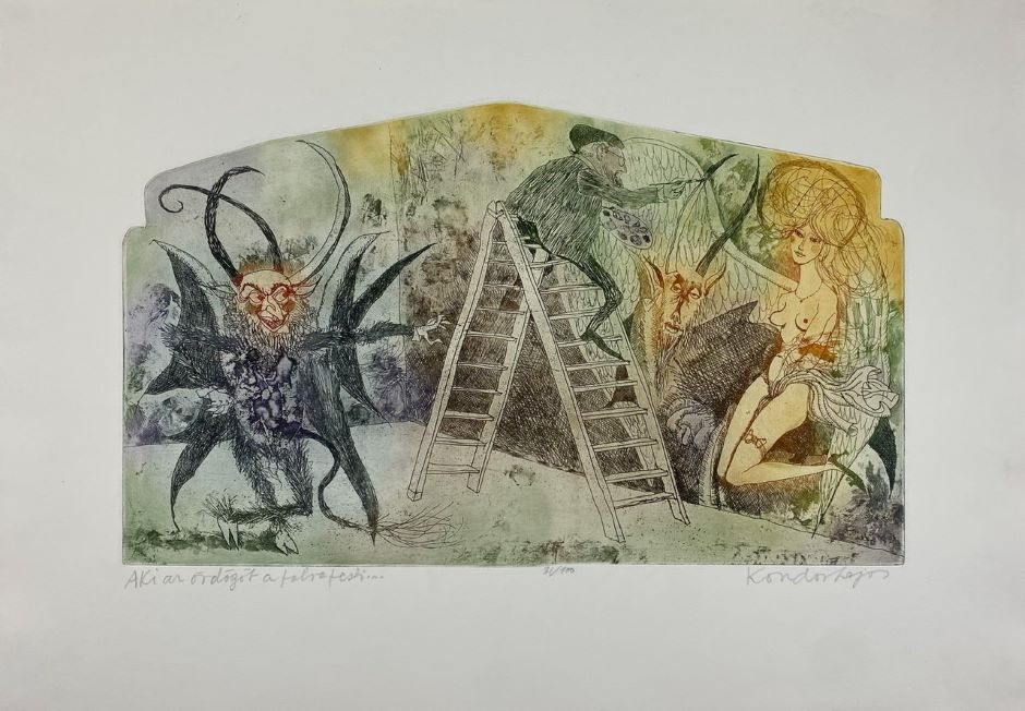 Lajos Kondor | Who paints the devil on the wall | MutualArt