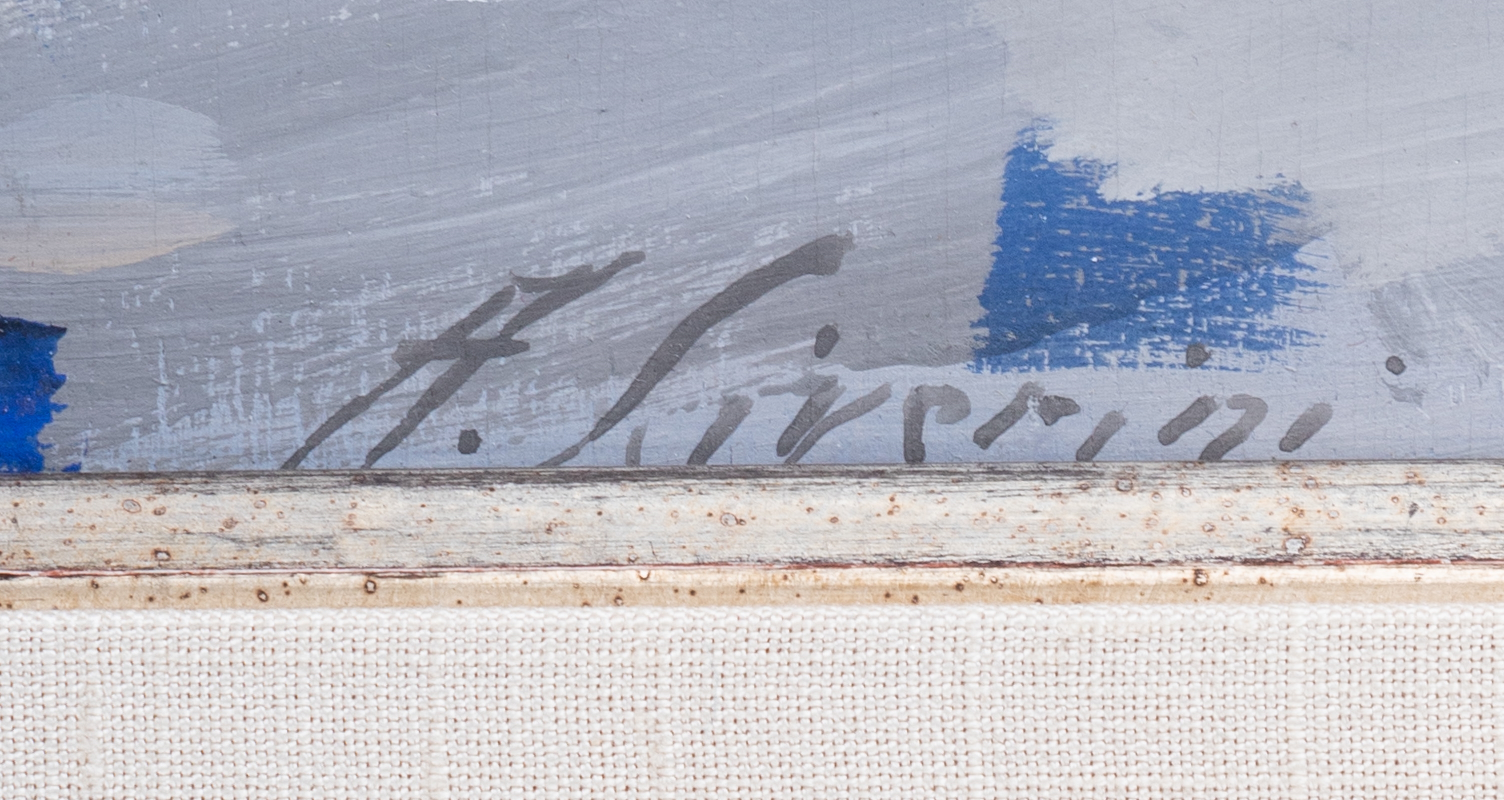 Artwork by Angiolo Liverini, Woman in White, Made of White, oil, Oil on board