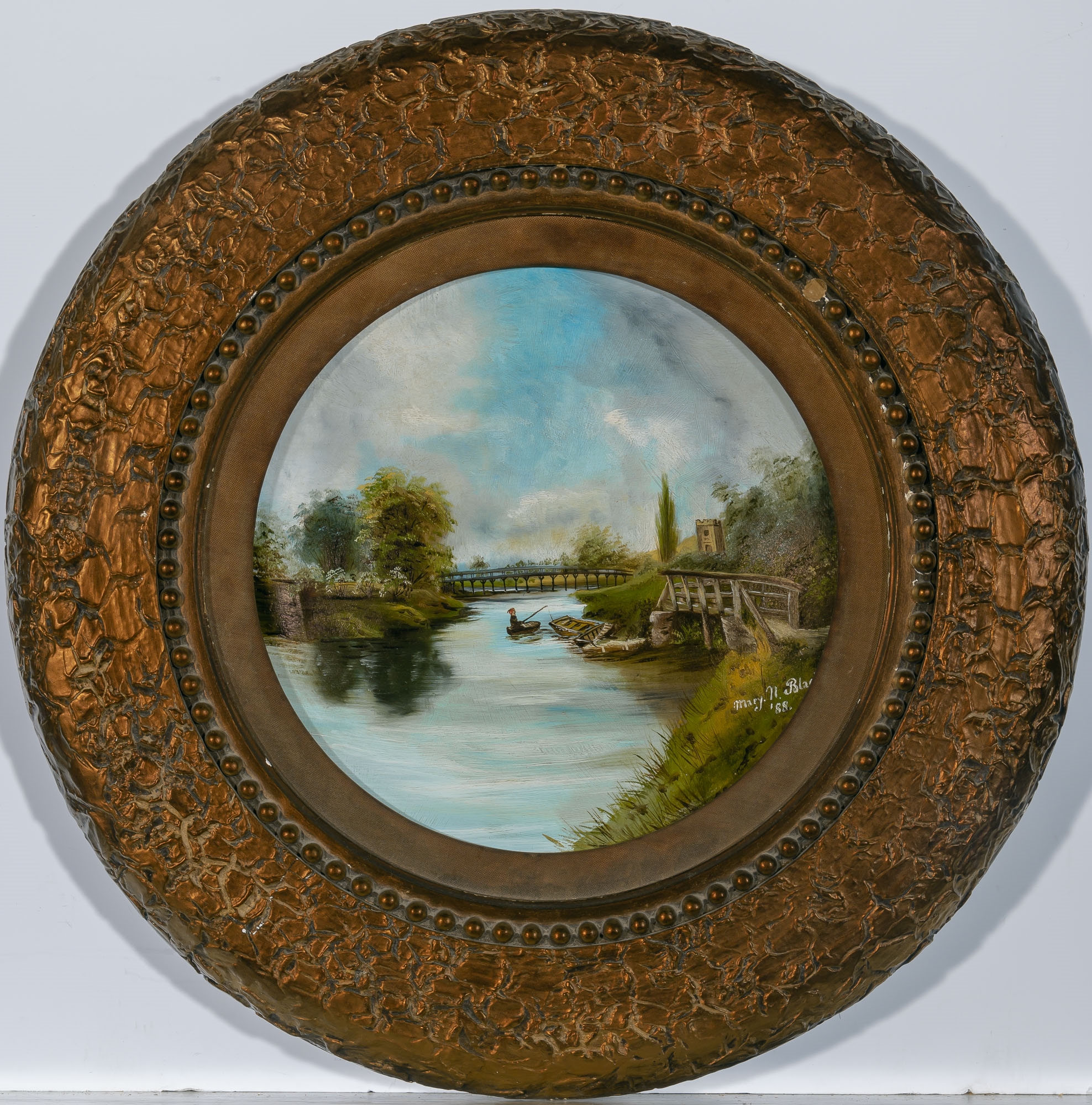 Artwork by Mary Black, By the Riverbank, Made of Oil on porcelain