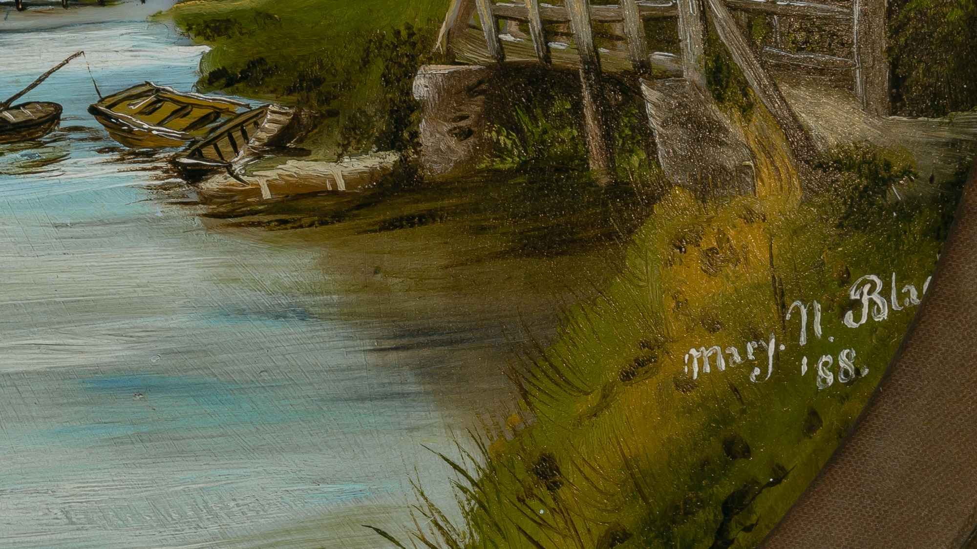 Artwork by Mary Black, By the Riverbank, Made of Oil on porcelain