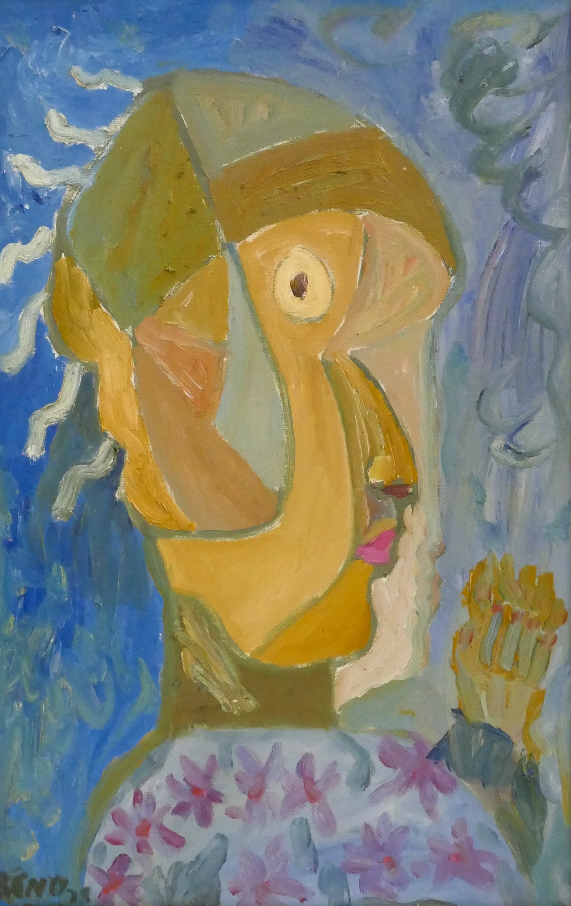Joe Reno | Joe Reno ''Abstract Portrait'' 1978 Oil on Canvas Framed 25 ...
