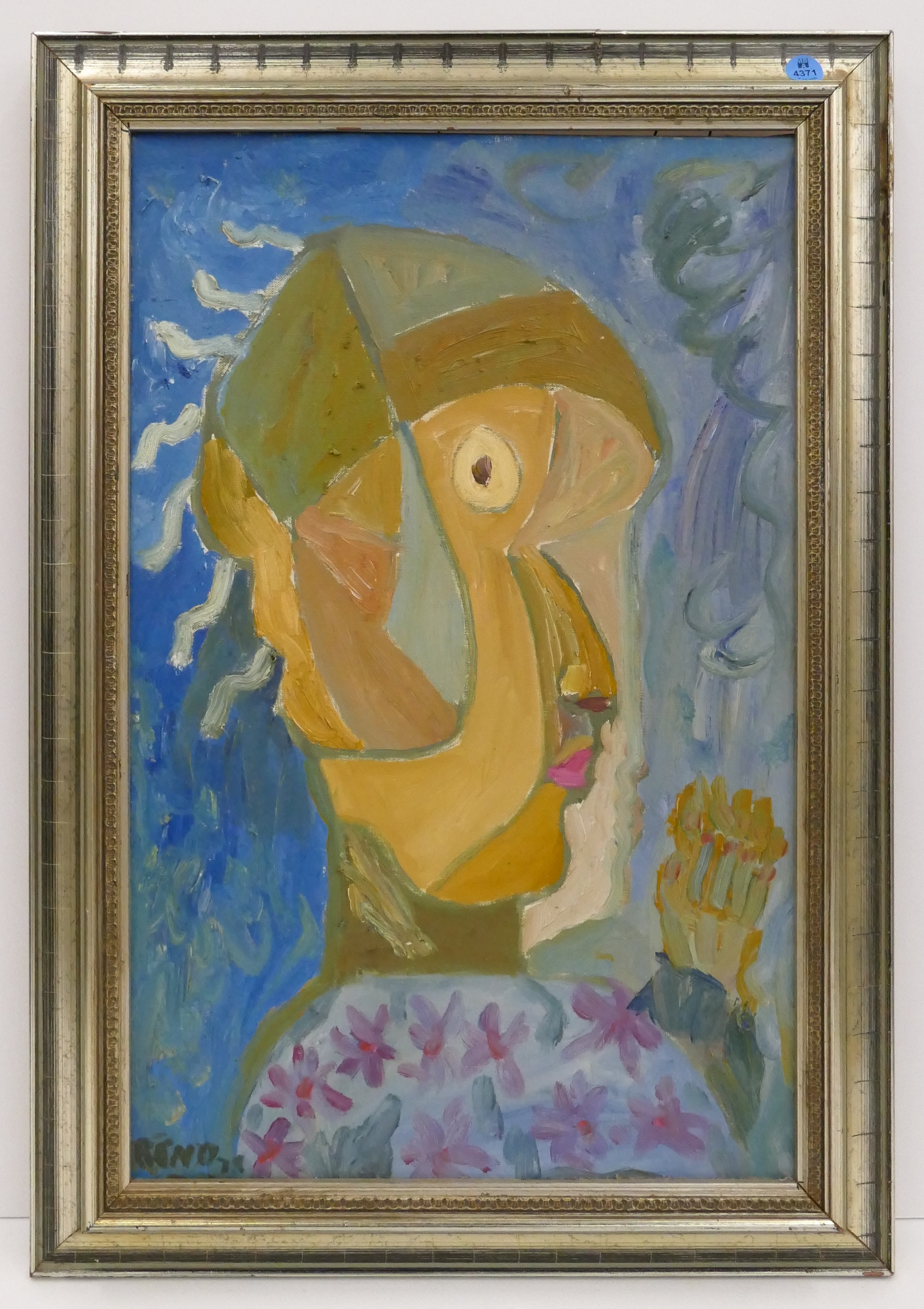 Joe Reno | Joe Reno ''Abstract Portrait'' 1978 Oil on Canvas Framed 25 ...
