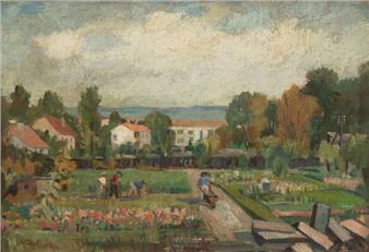 Bei der Gartenarbeit - Hugo Rohleder