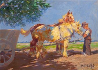 Zweispänniges Pferdefuhrwerk - Hans Wurffel