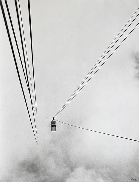 Artwork by Louis Ingigliardi, MONTAGNE "Le Téléféérique" du Brévent, Made of photograph silver print