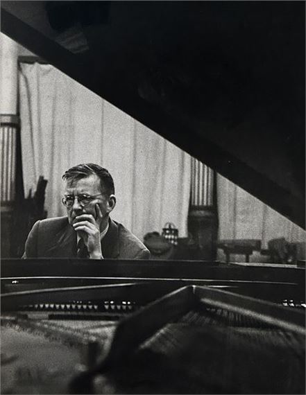 MUSIC Dmitri CHOSTAKOVICH at the piano (1906-1975) by Louis Ingigliardi, 1958