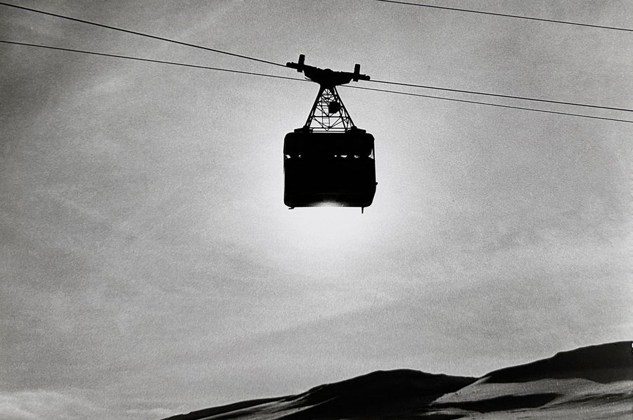 Artwork by Louis Ingigliardi, MOUNTAIN A cable car in Verbier, Made of silver print