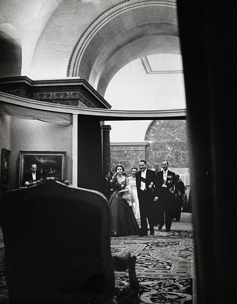 Artwork by Louis Ingigliardi, HEAD OF STATE "Elizabeth II pointing at INGI at the Louvre, Made of silver print