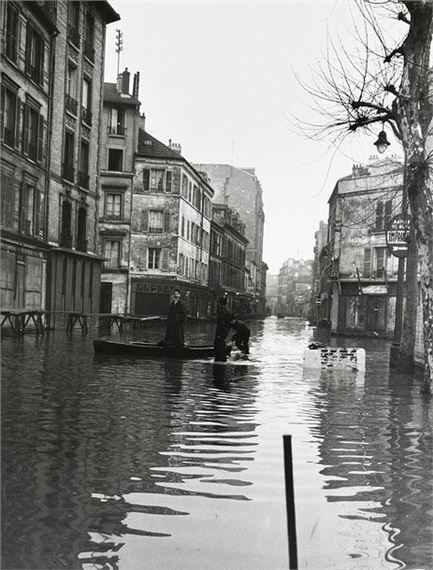 LA SEINE "Inondations à Courbevoie" by Louis Ingigliardi, January 1955