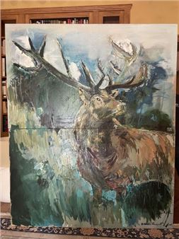 Diptych, Deer - Elzbieta Radziwill