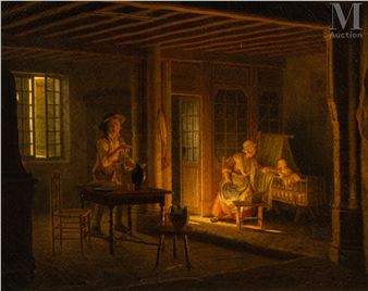 Scène familiale - Gabriel Michel Grégoire Gourdet