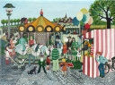 Artwork by Waltraud Bücheler, Fairground, 1976. Oil on canvas. Signed and dated., Made of Oil on canvas