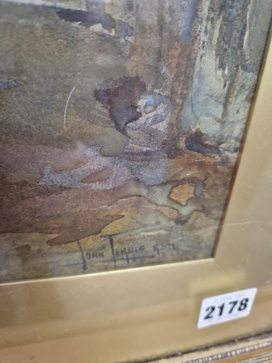 Artwork by John Terms, JOHN TERMES (LATE 19th C. ENGLISH SCHOOL) A VILLAGE SCENE, Made of watercolour