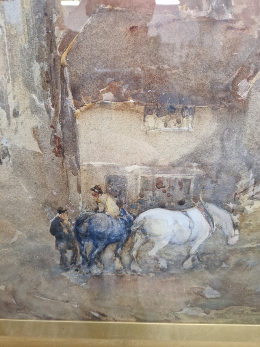 Artwork by John Terms, JOHN TERMES (LATE 19th C. ENGLISH SCHOOL) A VILLAGE SCENE, Made of watercolour