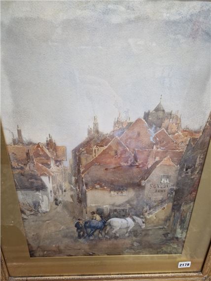 JOHN TERMES (LATE 19th C. ENGLISH SCHOOL) A VILLAGE SCENE - John Terms