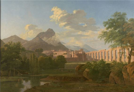 Paysage classique avec aqueduc et forteresse - Agathon du Petitbois