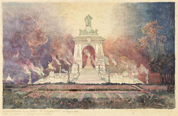Projet de feu d'artifice tiré le 14 juillet 1886 au Champs de Mars