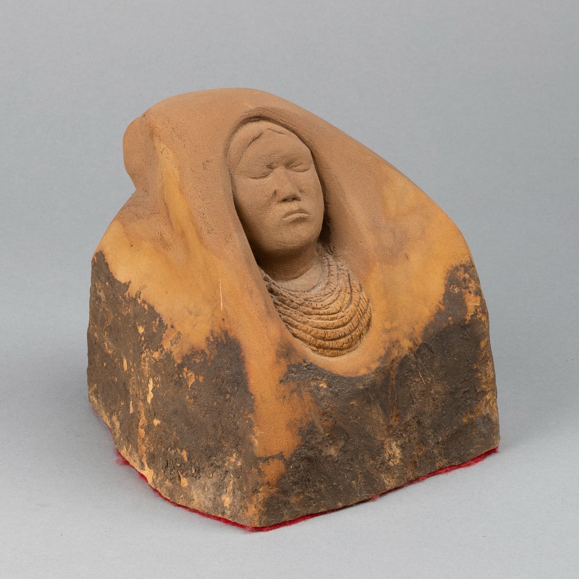 Artwork by William Haney, Fu Was (Bird-Bird Clan), 1990, Made of carved sandstone