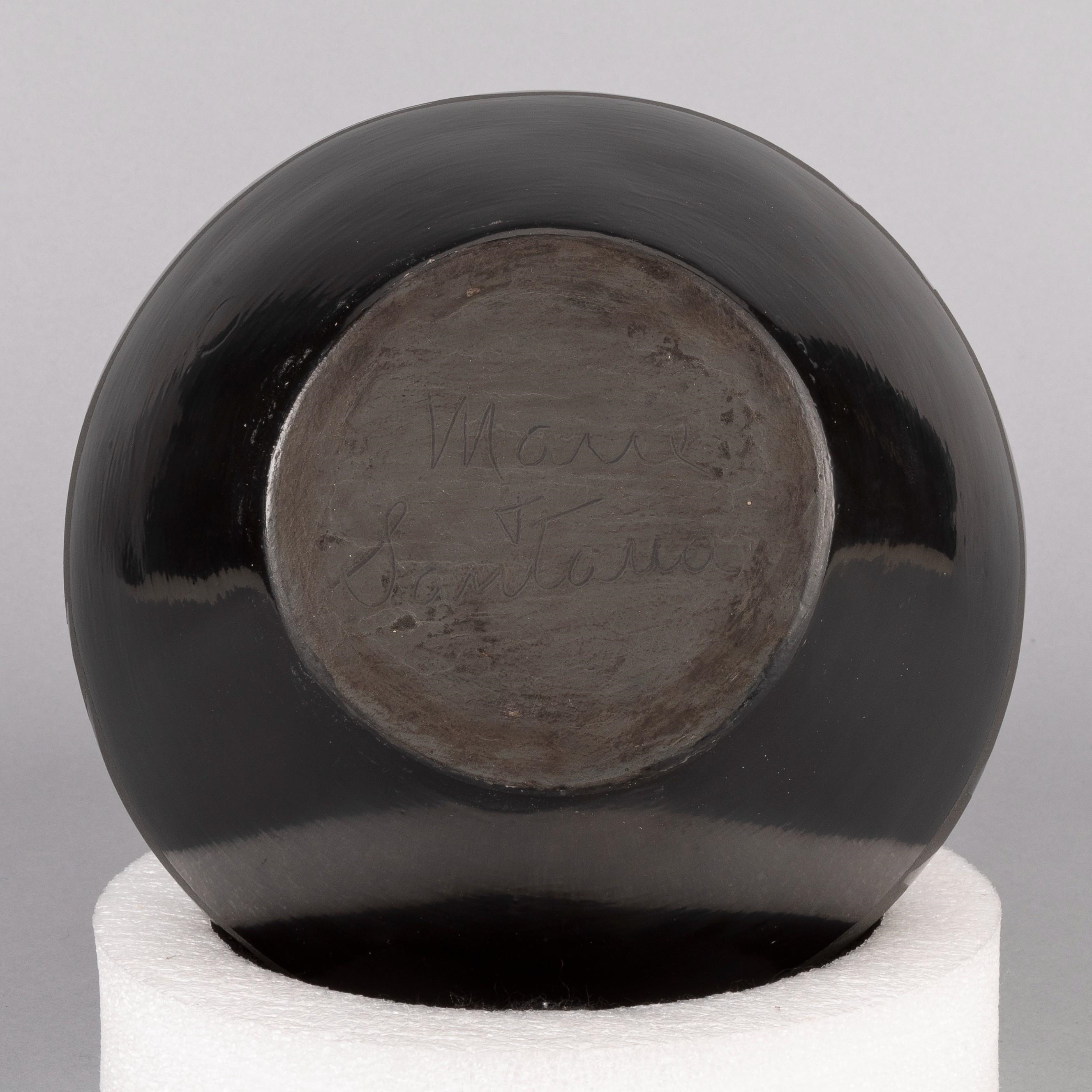 Artwork by Maria Montoya Martinez, Santana Roybal Martinez, Blackware Vase, Made of clay