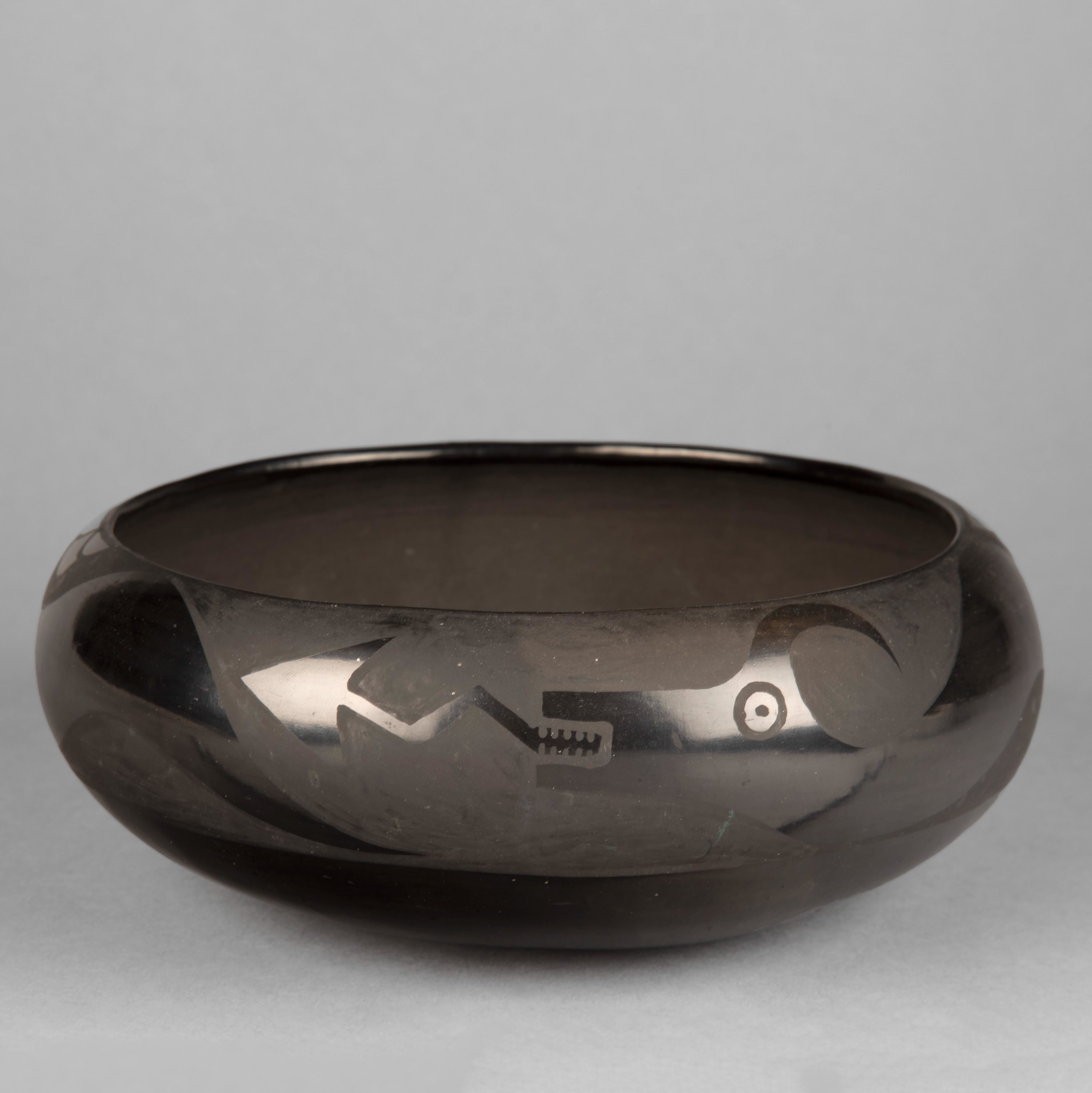 Artwork by Maria Montoya Martinez, Blackware Bowl, Made of clay