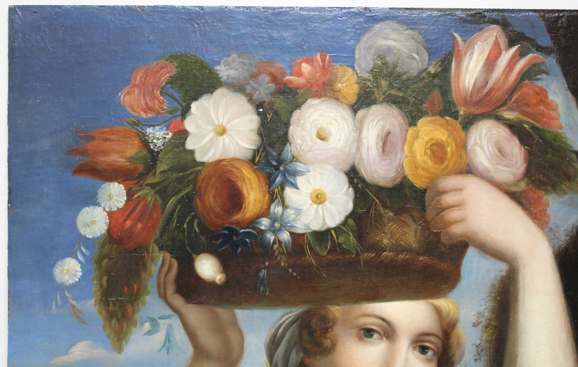 Italian School, 18th Century | Girl with a Basket of Flowers (18th ...