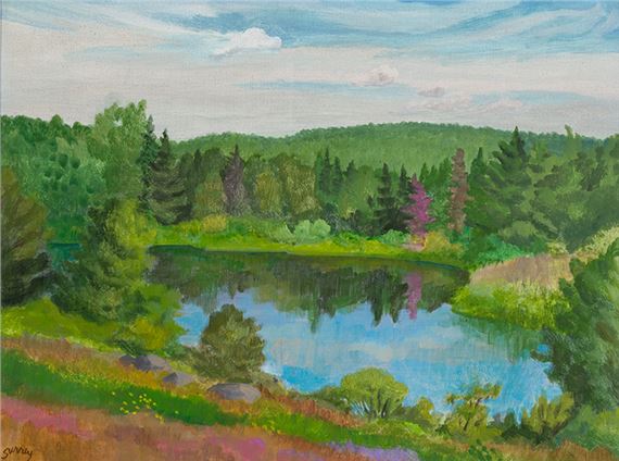 Petit étang près de Lac Malaga by Philip Henry Surrey, dated 1977