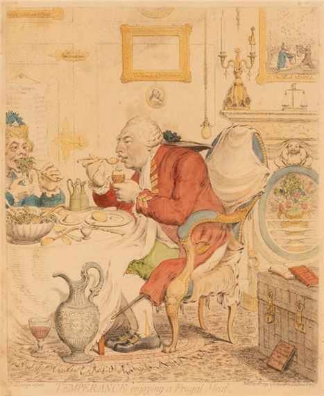Temperance Enjoying a Frugal Meal by James Gillray