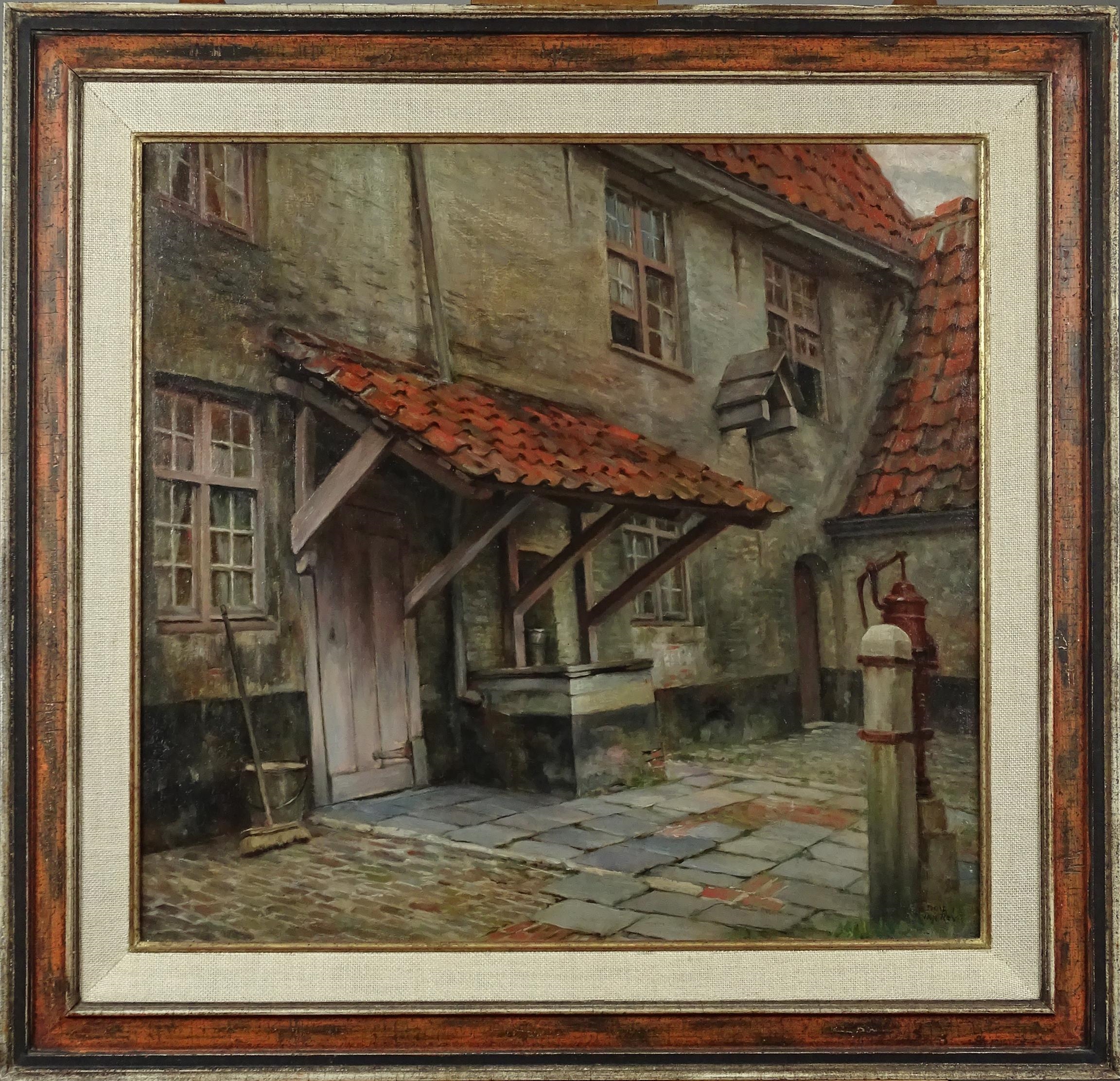 Artwork by Dolf van Roy, Vue de cour, Made of oil on canvas