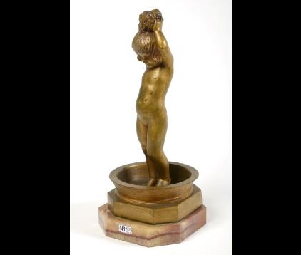 Fillette se lavant dans un bassin - Oscar De Beul