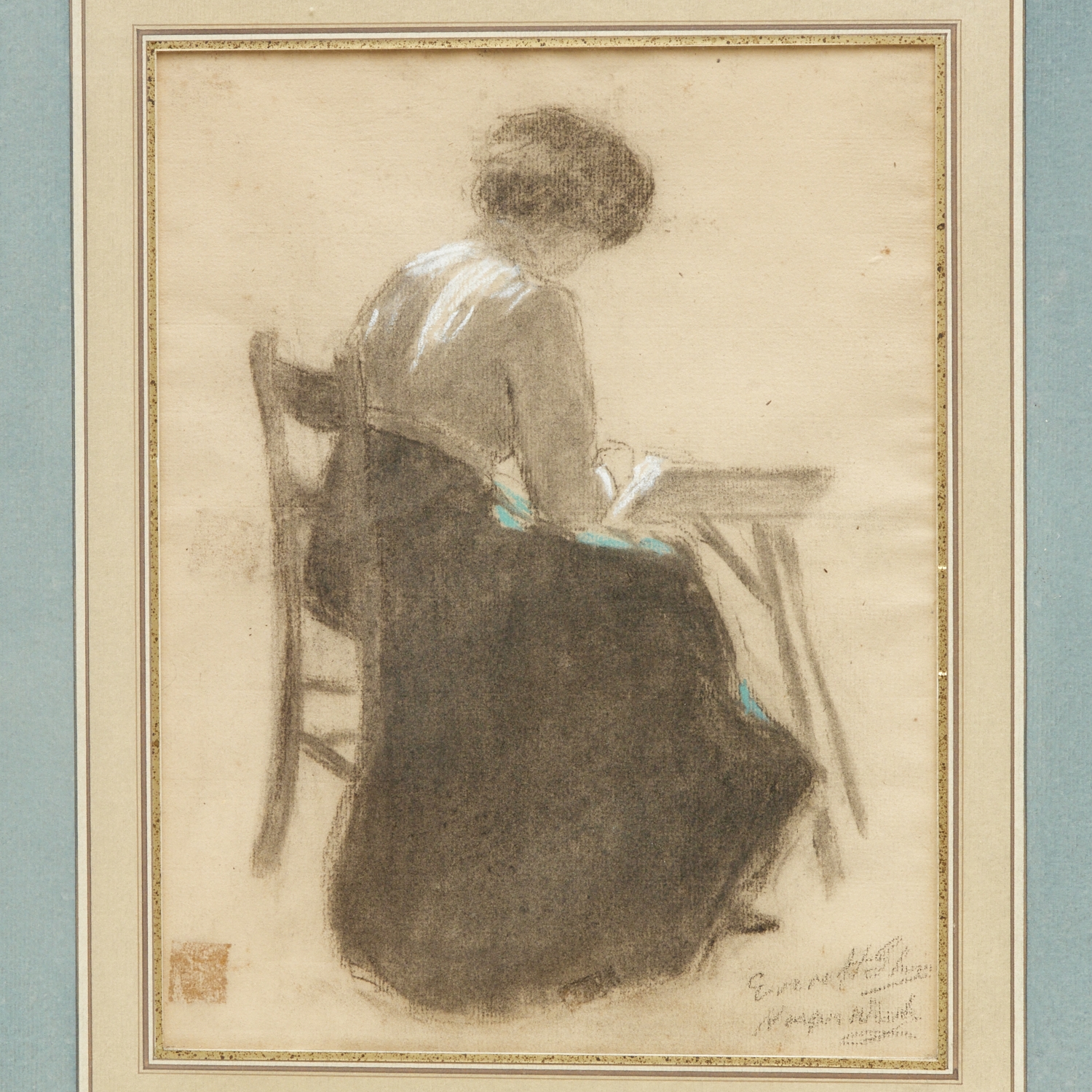 Everett Shinn Woman sewing MutualArt