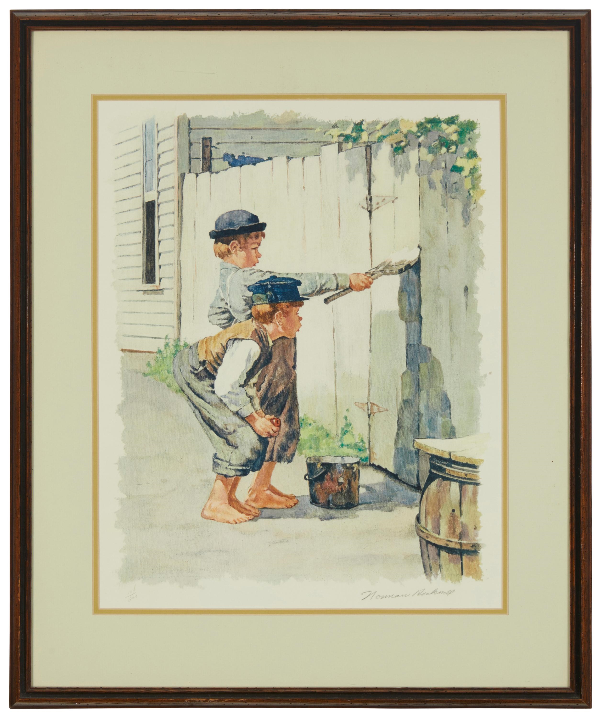 Norman Rockwell Whitewashing the Fence MutualArt