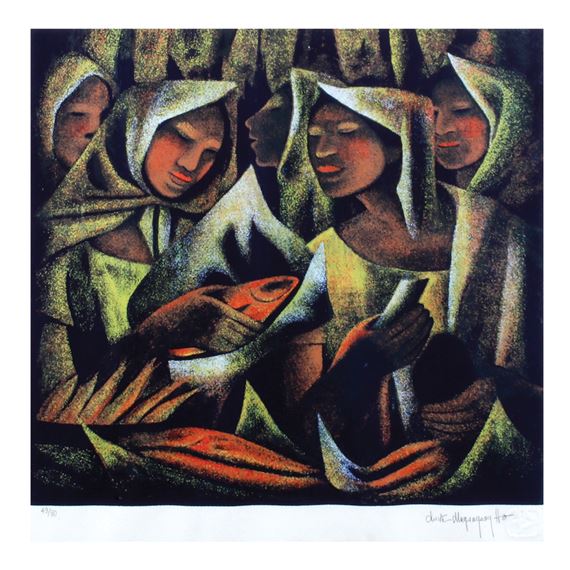 Fish vender by Anita Magsaysay-Ho, dated 1997