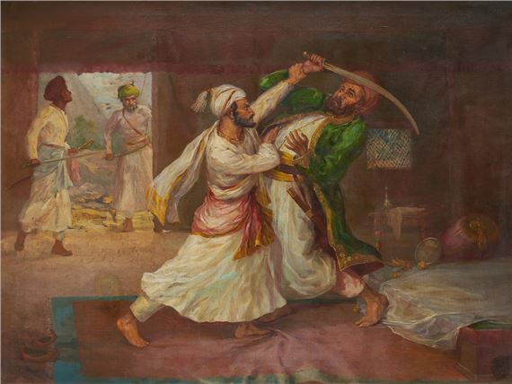 Shivaji Killing Afzal Khan by Archibald Herman Muller