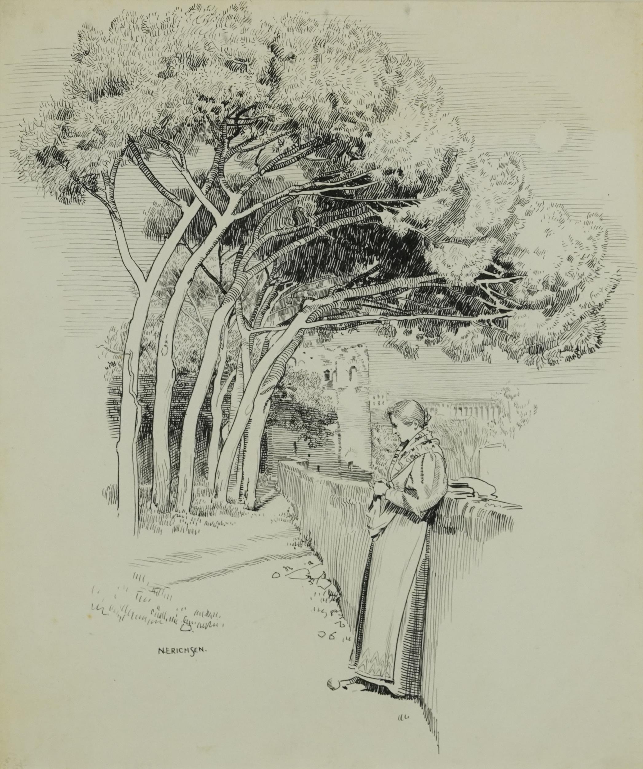 Artwork by Nelly Erichsen, The Story of Rome, Made of ink illustration with embossed watermark