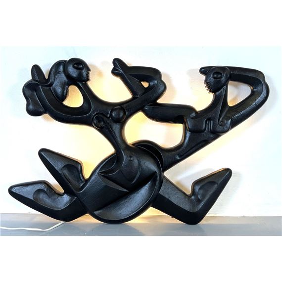 Frederick Weinberg Light Up Wall Sculpture. Dancing Couple. by Frederick Weinberg