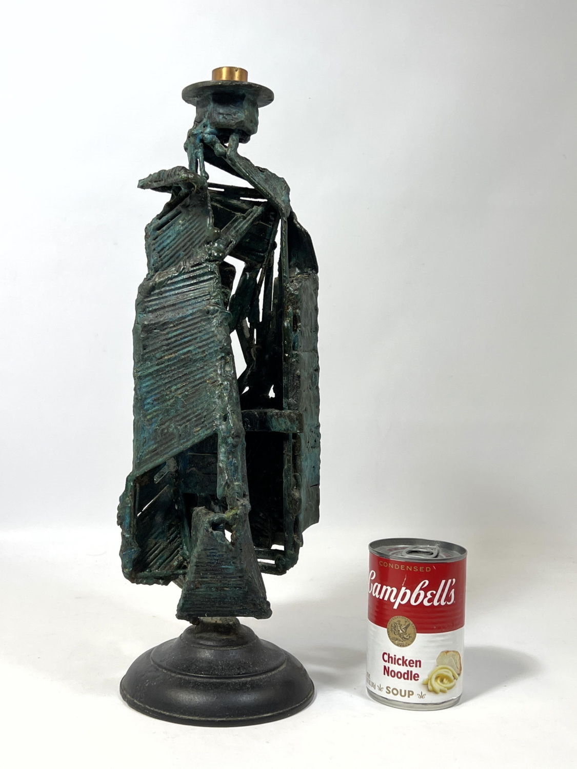 Artwork by Harry Irving Gates, Harry Gates bronze abstract sculpture candle holder. Unsigned. Bertoia, Made of bronze