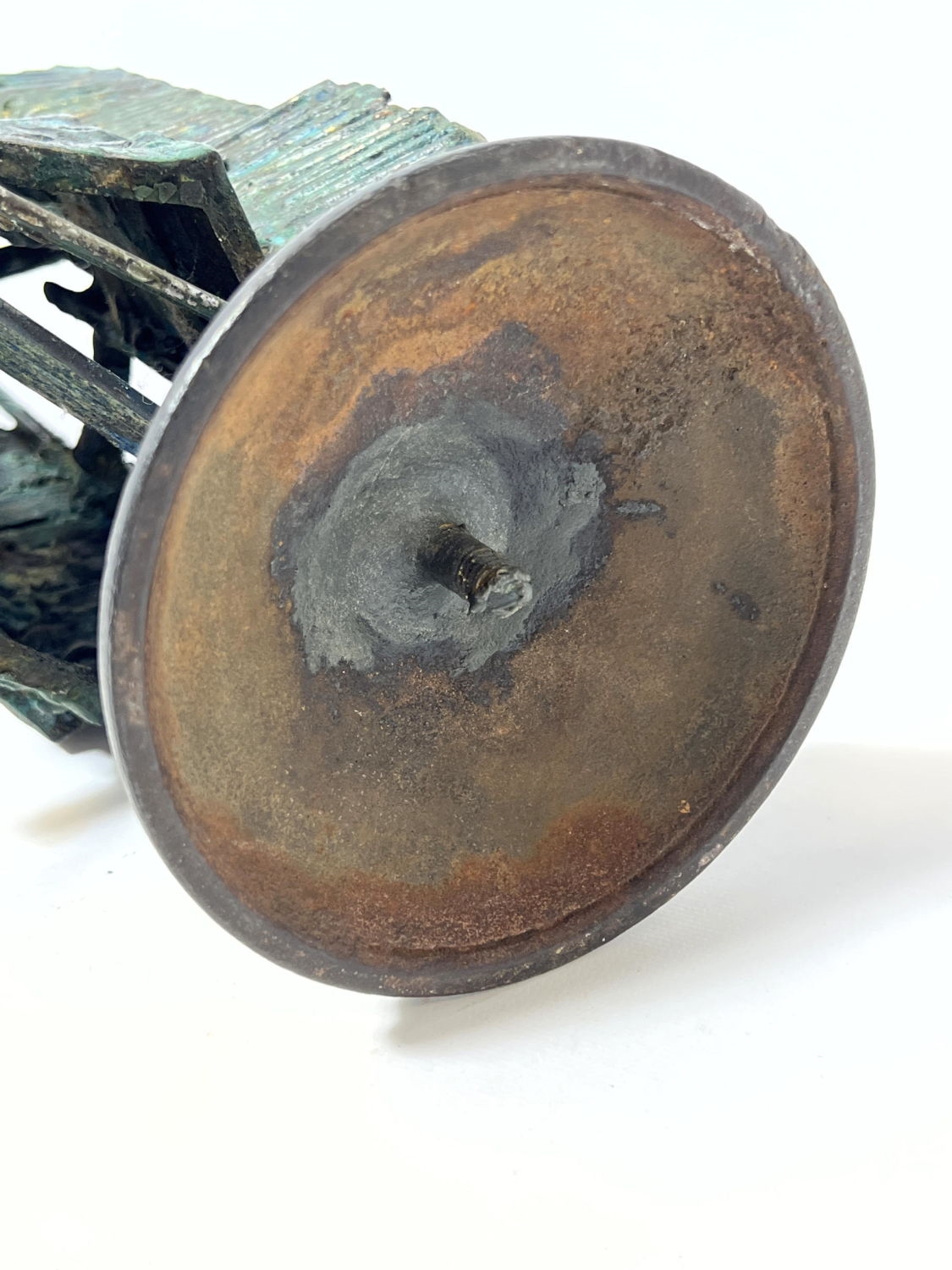 Artwork by Harry Irving Gates, Harry Gates bronze abstract sculpture candle holder. Unsigned. Bertoia, Made of bronze