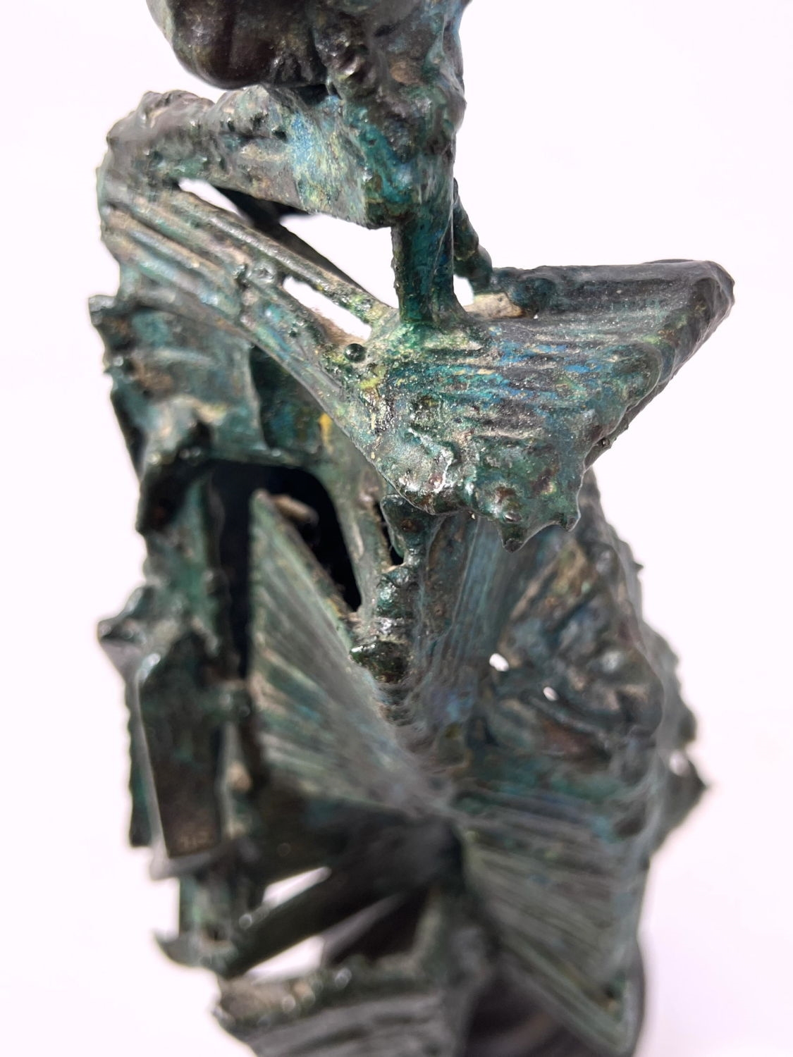 Artwork by Harry Irving Gates, Harry Gates bronze abstract sculpture candle holder. Unsigned. Bertoia, Made of bronze