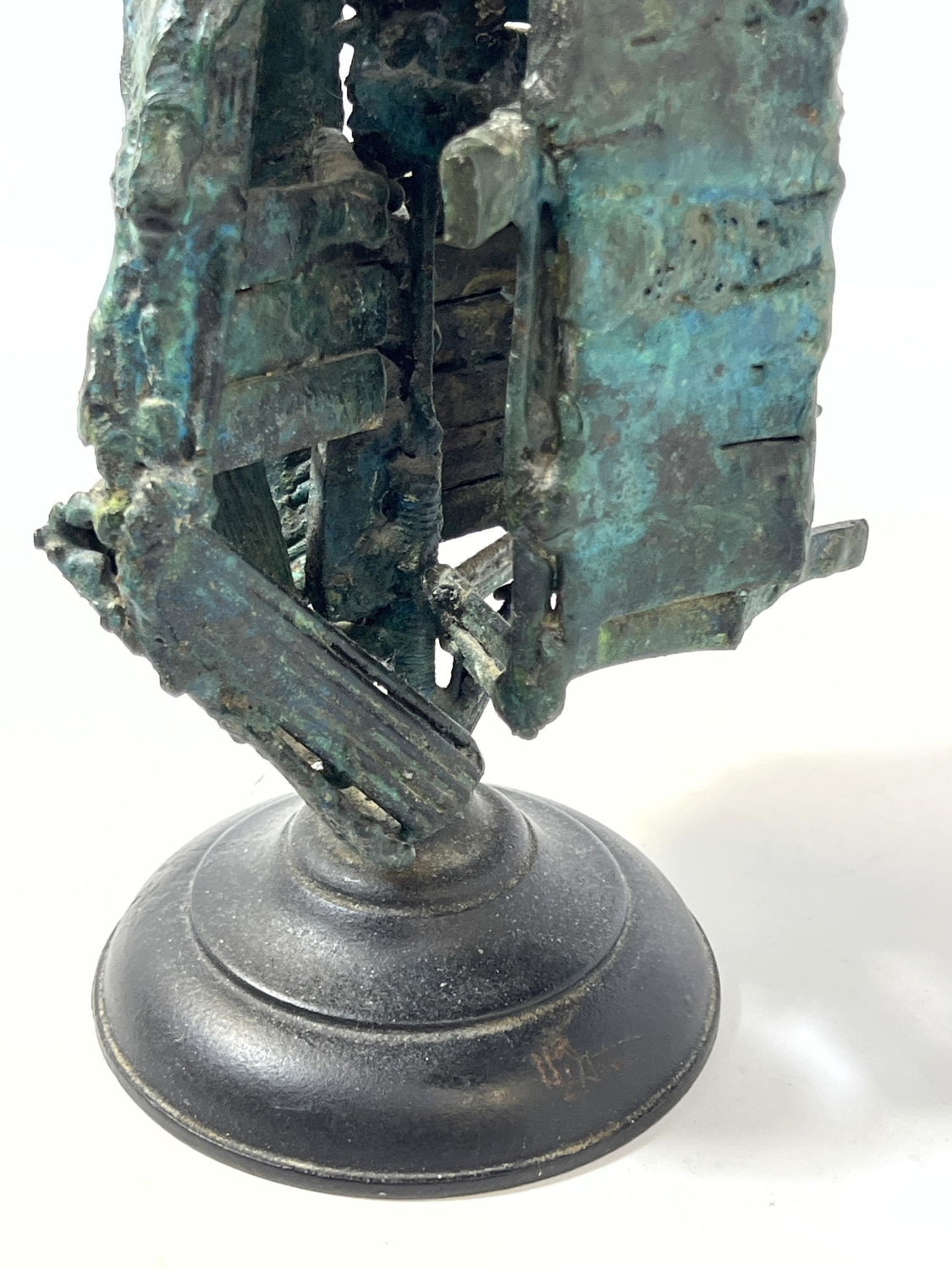 Artwork by Harry Irving Gates, Harry Gates bronze abstract sculpture candle holder. Unsigned. Bertoia, Made of bronze