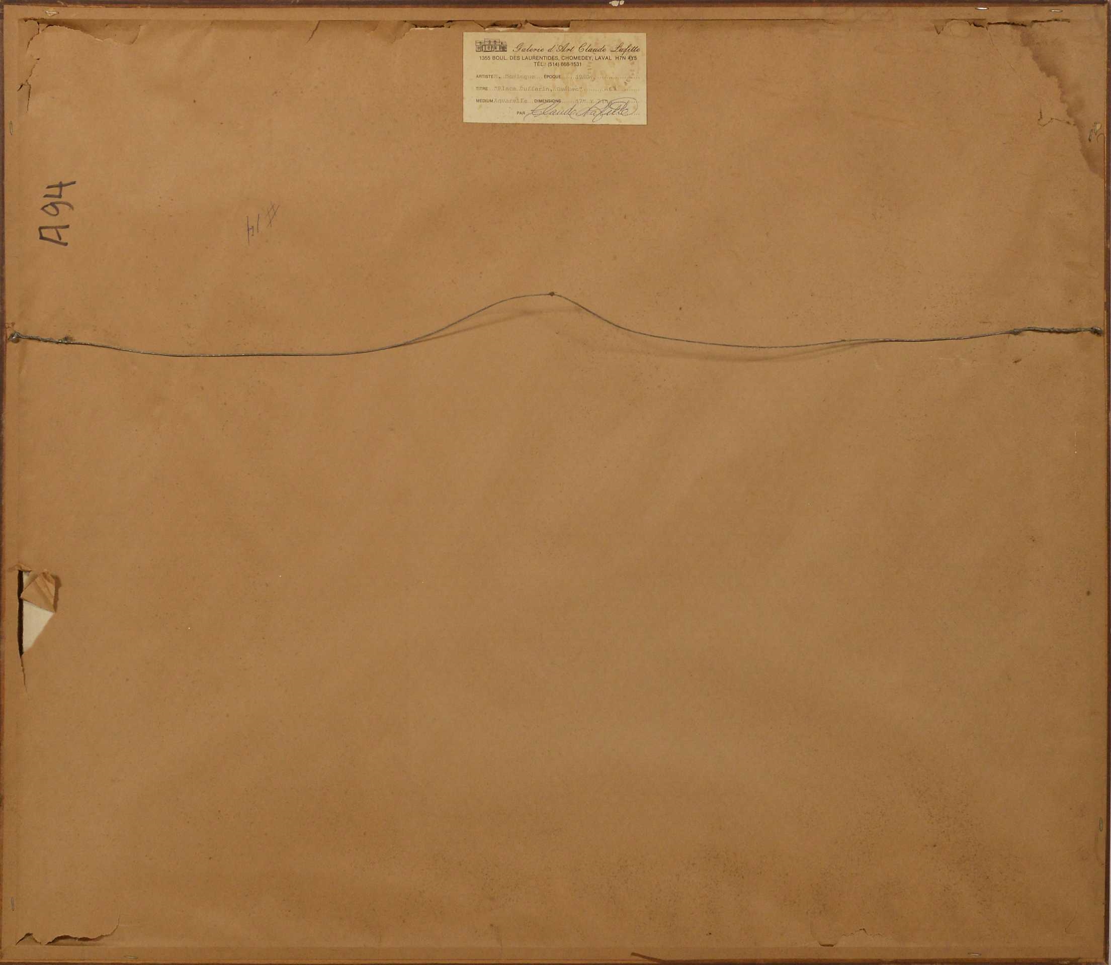 Artwork by Maurice Domingue, Domingue, Maurice - Place Dufferin Québec, Made of Watercolor on paper