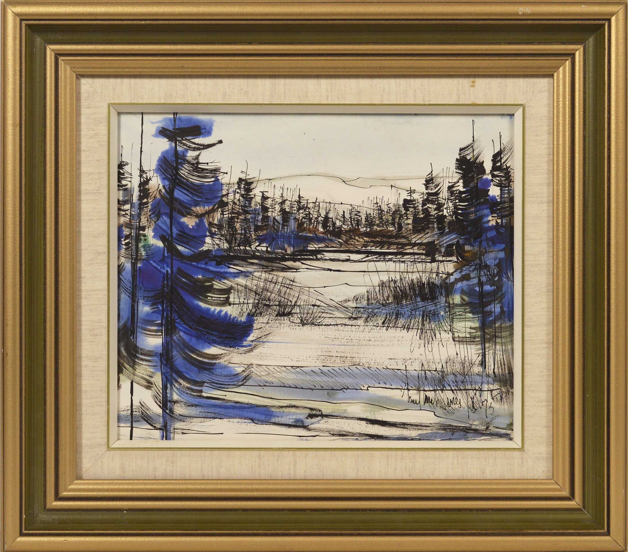Artwork by Paul-Émile Genest, Paysage, Made of Ink and watercolor on paper